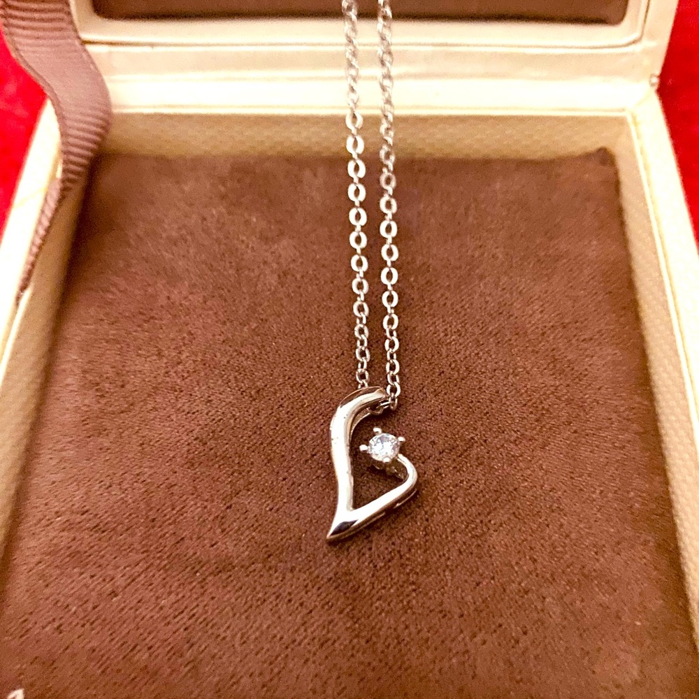 Ashlynn Avenue White Gold Plated with Cubic Zirconia Necklace. New